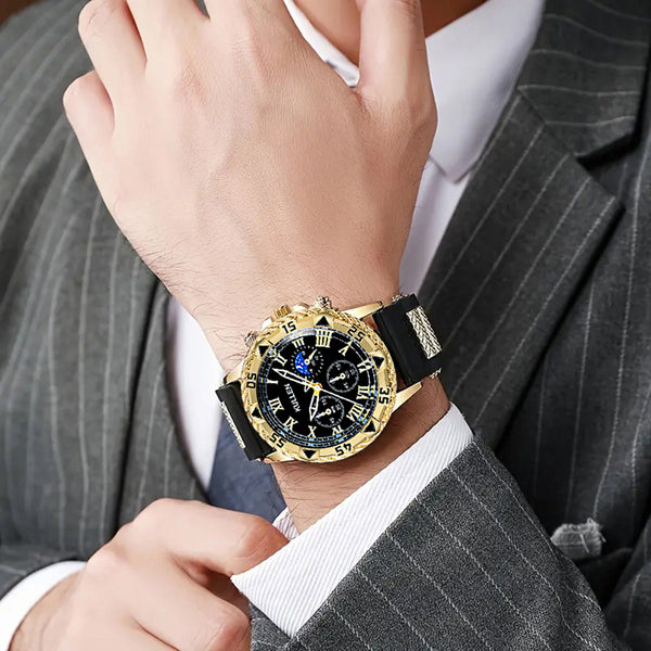 Neue stylische Herren Quartz Uhr für Business und Freizeit - Die perfekte Wahl für Alltag, Geschenke, Geburtstagsgeschenke, Weihnachtsgeschenke, Feiern, Valentinstag, für Männer, Väter und als Geschenk für Freunde und Familie. (Ohne Etui)