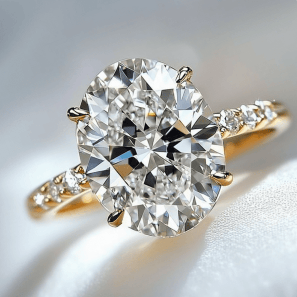 Eleganter ovaler Diamantimitationsring für Damen, Jubiläumsring, kupferbeschichtet, Schmuck für Alltag und Party