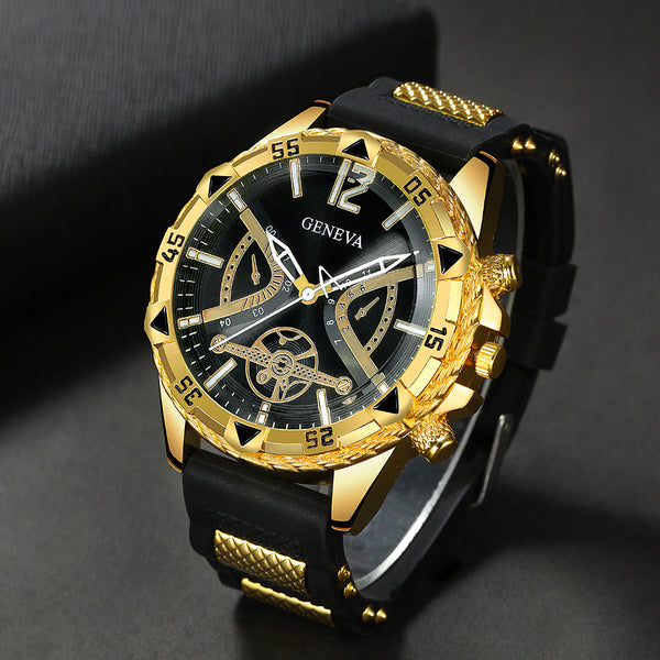 1 Stück MSCXDK Herren Luxus Quarzuhr mit rundem Zifferblatt, elegant & Quarzwerk - Analoges Armbanduhr für den täglichen Gebrauch, Geburtstags-  Feiertagsgeschenke für Männer, Väter, Ehemänner, Freunde