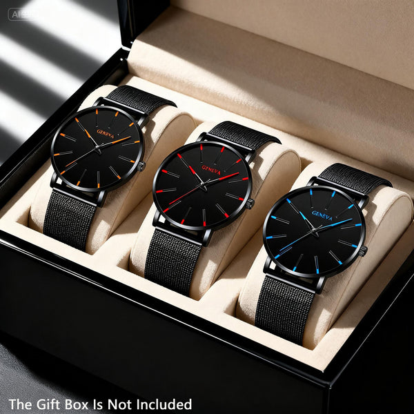 Herren Klassische Elegante Moderne Avantgarde Quarzuhren, Avantgarde Moderne Business-Uhren-Set für Valentinstag, Ostern, Ramadan, Geburtstag, Weihnachten, Ideales Geschenk für Freunde  Familie Eid Al-Adha