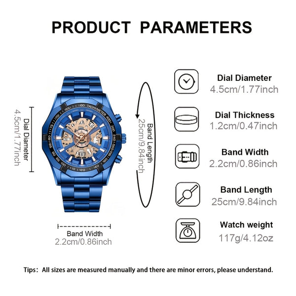 Herren Casual Business Kalender Leuchtende Wasserdichte Quarzuhr